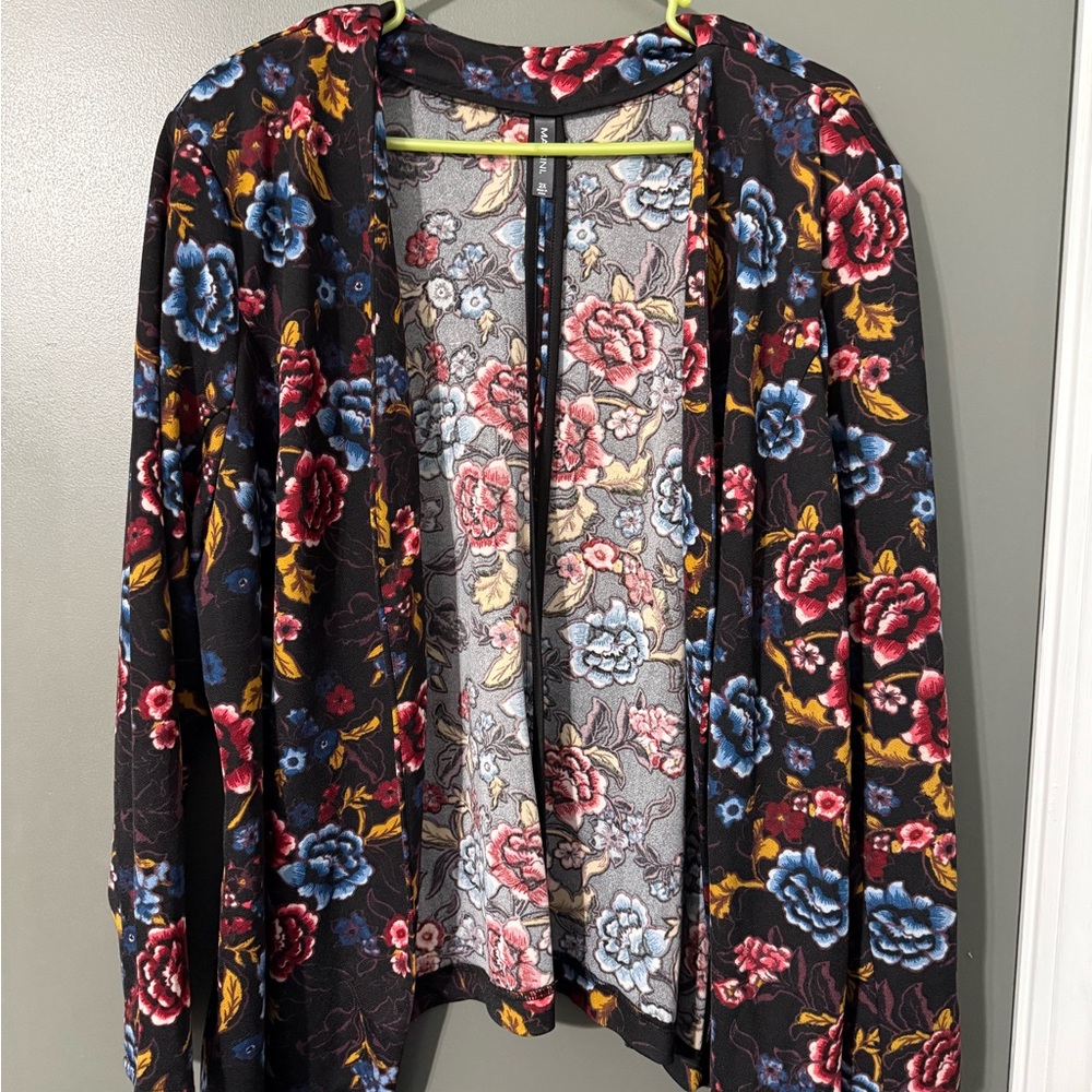 Floral Open Front Cardigan